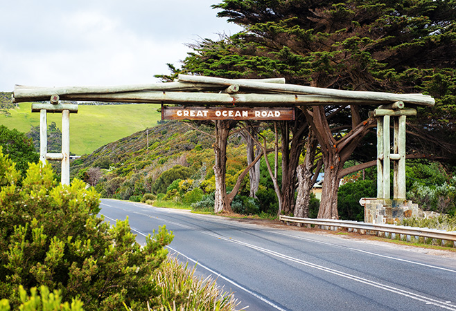  Scenic coastal drive along the Great Ocean Road in Victoria Australia overlooking cliffs and the Southern Ocean