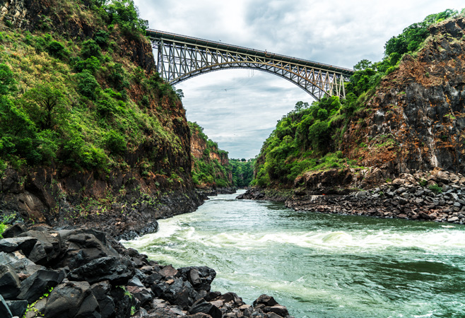 Victoria Falls Bridge Connecting Zambia and Zimbabwe