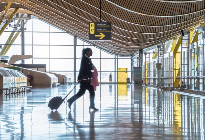 Perth Airport international departures with check-in security and border processing