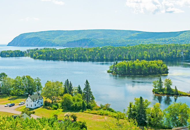 Treasures abound throughout the headlands and rugged cliffs on Cape Breton Highlands with its abundant wildlife, spectacular scenery and human history