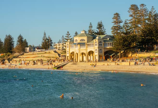 Spectacular sunset at Cottesloe Beach in Perth